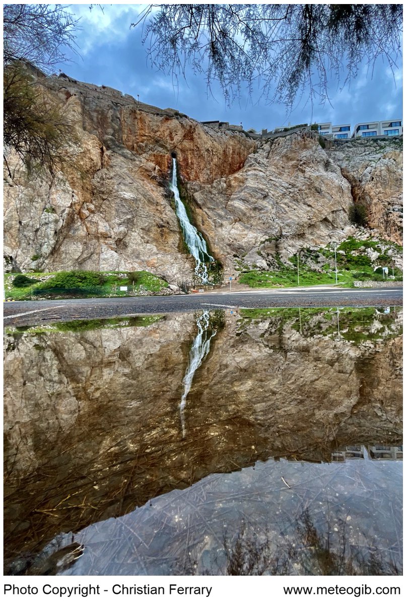 #Gibraltar #Waterfall #Reflections - 13/12 - a great pic today from MeteoGib follower Christian Ferrary.