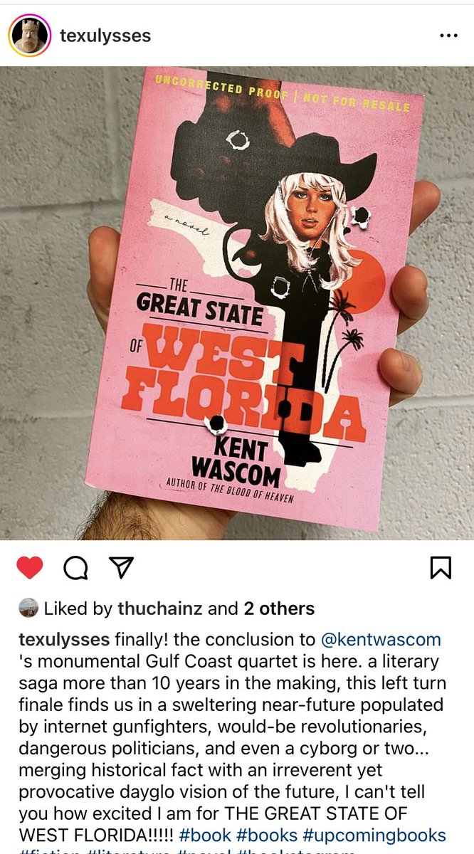 West Florida on the move! This time in the battle-hardened grasp of the great Keaton Patterson @BrazosBookstore If you’re in the Houston area, preorder from Brazos! They’re the best ❤️🤠