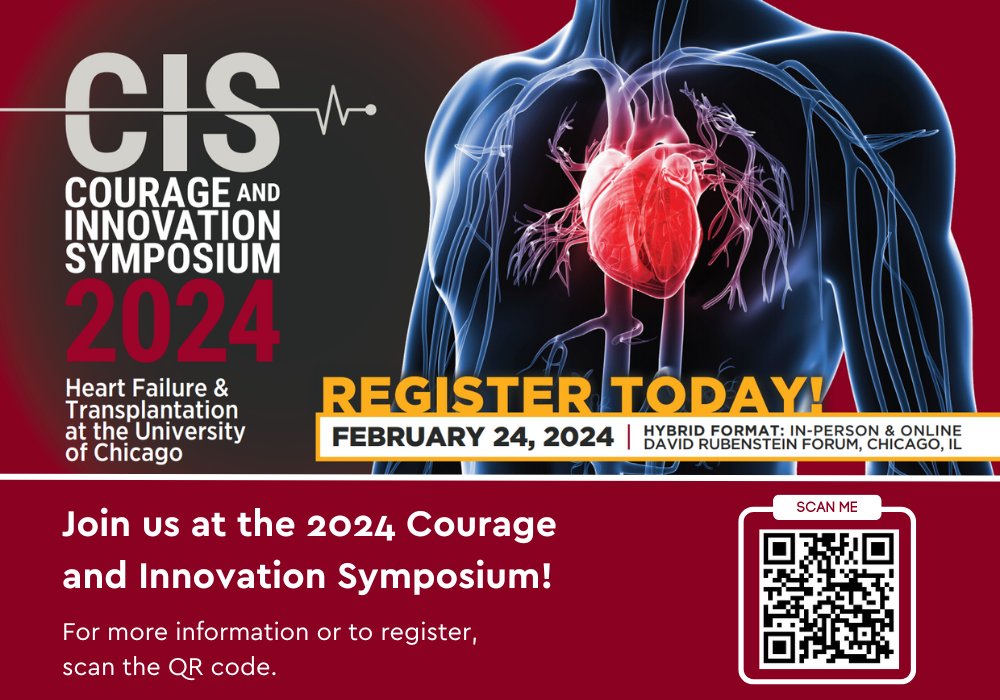 Join us at the 2024 Courage and Innovation Symposium to hear how providers at @UChicagoMed apply innovative therapies for heart failure and pulmonary hypertension! Register here: courageandinnovation.com