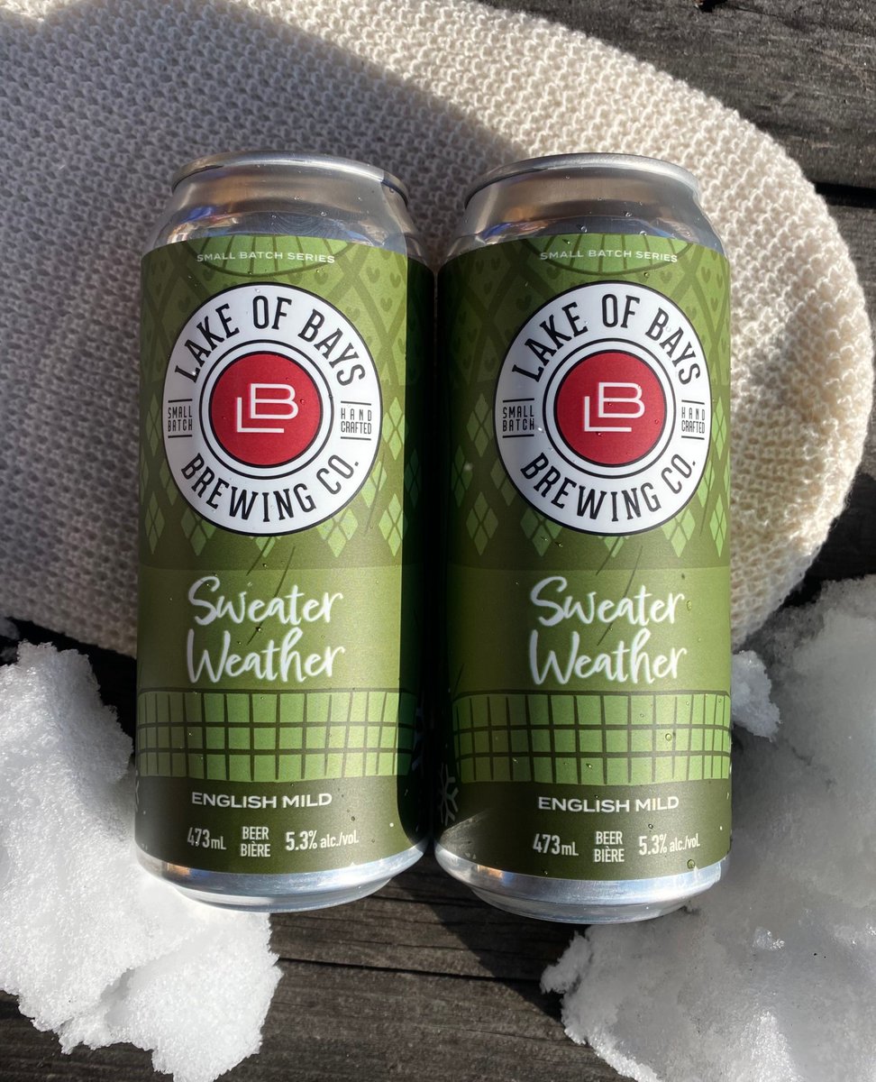 Our new small batch brew Sweater Weather is available in all of our retail locations! 

English Mild | 5.3% | 15 IBU

#lakeofbaysbrewing #baysville #bracebridge #huntsville #craftbeer #lakeofbays #beer #lakeofbaysbrewingcompany #lakeofbaysbrewery #brewery