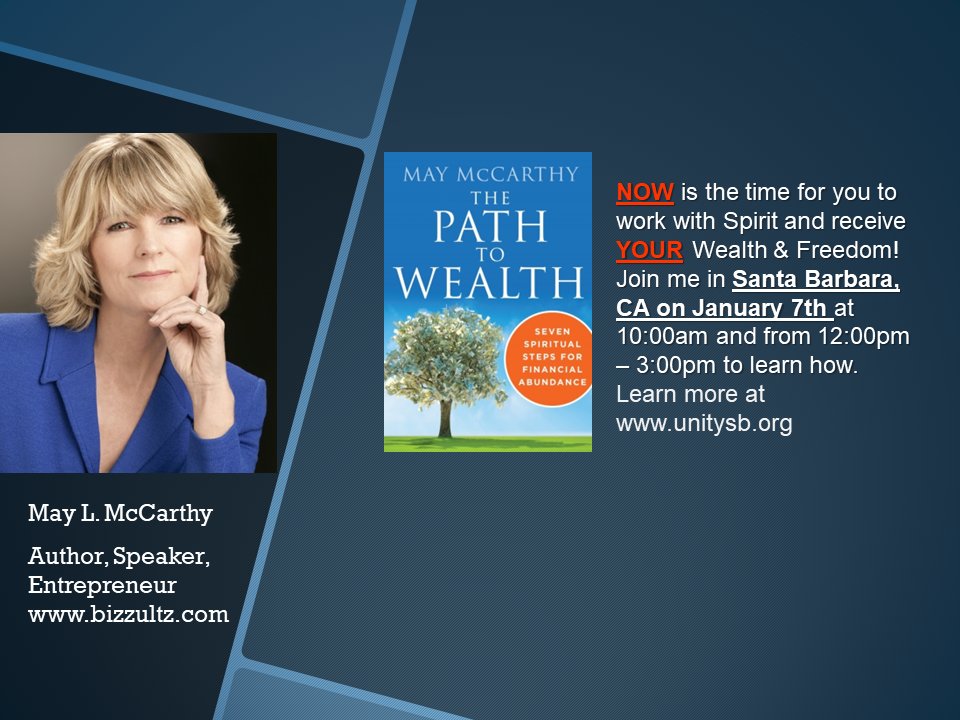 If you're planning to create some New Year resolutions, give yourself a gift to enable you to achieve your goals! Join me in Santa Barbara on January 7th to learn a simple system for success, happiness, prosperity and freedom!