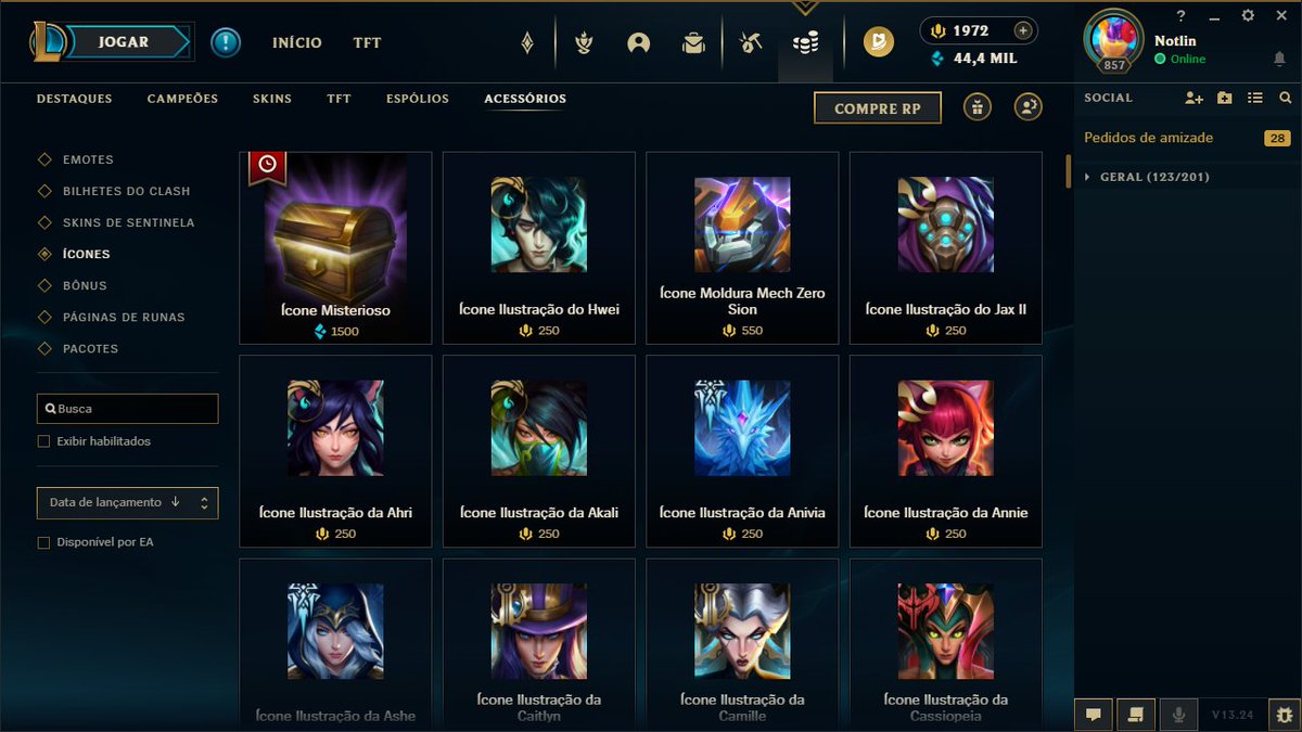 Notlin Games on X: Esperar o ano que vem pra Riot voltar com os temas antigos de Skin em todo Evento, assim finalmente será viável ficar todo Patch pedindo por Novas Skins