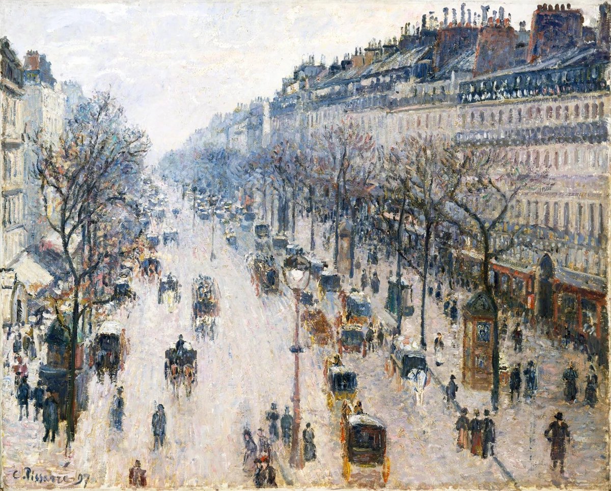 The Boulevard Montmartre on a Winter Morning (1897) by Camille Pissarro.