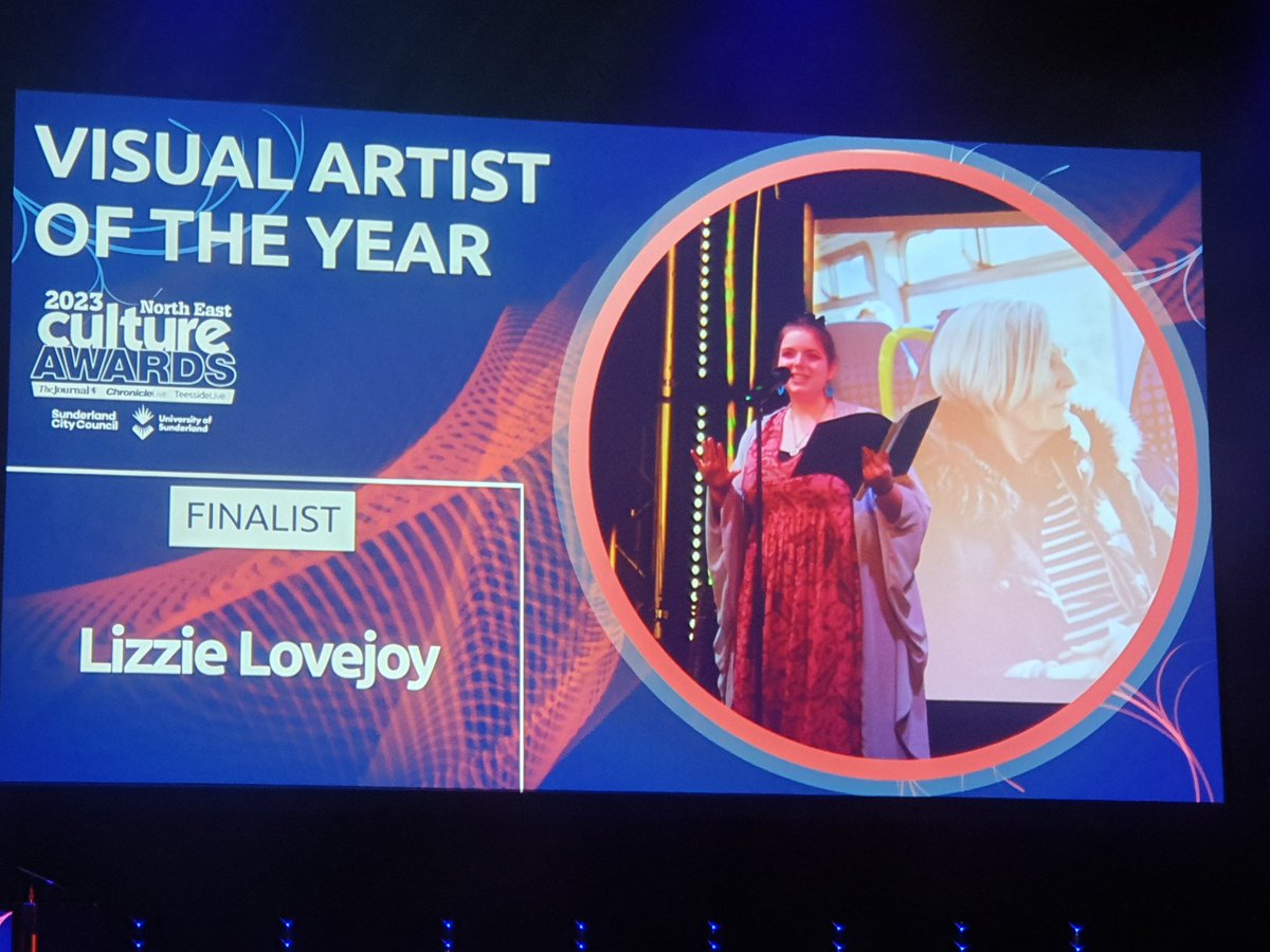 Congratulations to winner of Visual Artist of the Year at #NECultureAwards is Lizzie Lovejoy.