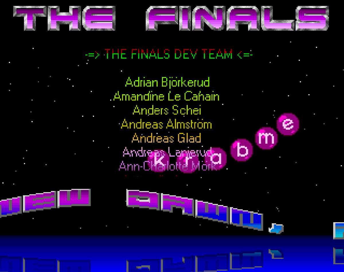 This is my absolute favorite thing in The Finals, the amazing looking credits, and right of the bat I see some old colleagues <3