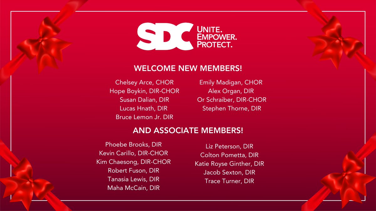 It's a gift to be able to welcome our newest Members and Associate Members! These #NewSDCMembers join our national community of professional Directors and Choreographers. #SDCMembers #Director #Choreographer #ProudToRepresent #UniteEmpowerProtect