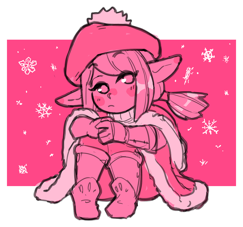 Have a big backlog of art to do so I gotta relearn how to draw 😖

Have a little festive tomato doodle