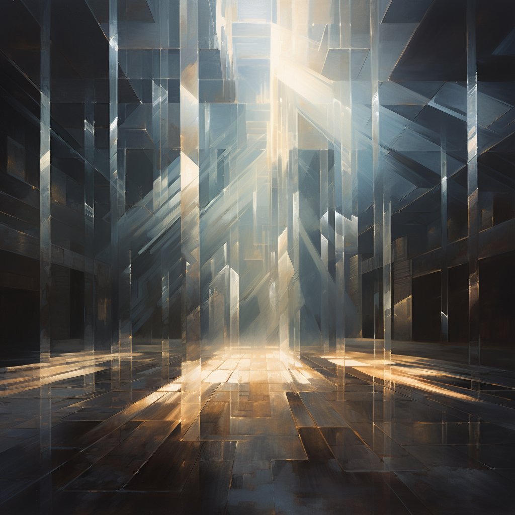 duallightartist's tweet image. &quot;Symphony of Shadows: Radiant beams of light converge and disperse amidst a symphony of shadows, forming an abstract composition that captures the harmonious interplay between brilliance and obscurity. 🎶✨ #SymphonyOfShadows #RadiantBeams #AbstractHarmony #LightAndShadowSymphony