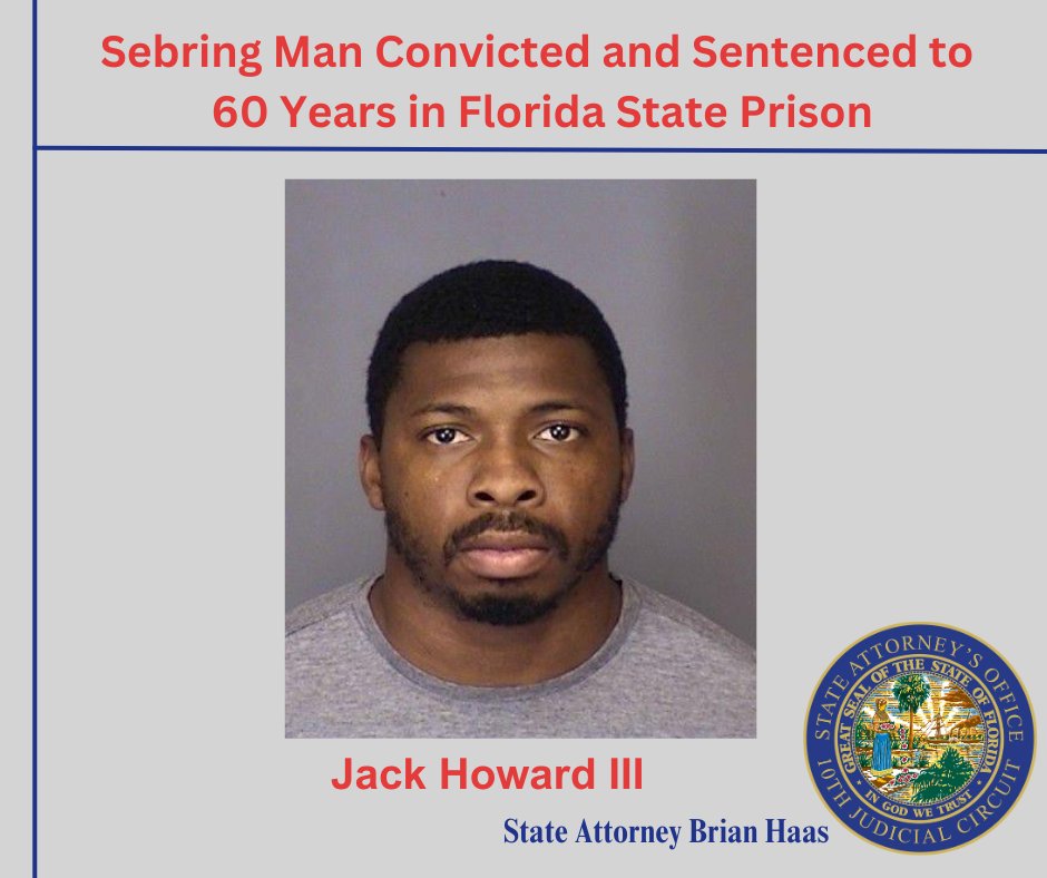 Jack Howard III,32,inappropriately touched multiple young girls who attended Howard Heartland Christian Academy in Sebring where Howard was the Physical Education Coach. ASA Courtney Lenhart obtained a 60-year FSP sentence for Howard from 10th Judicial Circuit Judge Angela Cowden