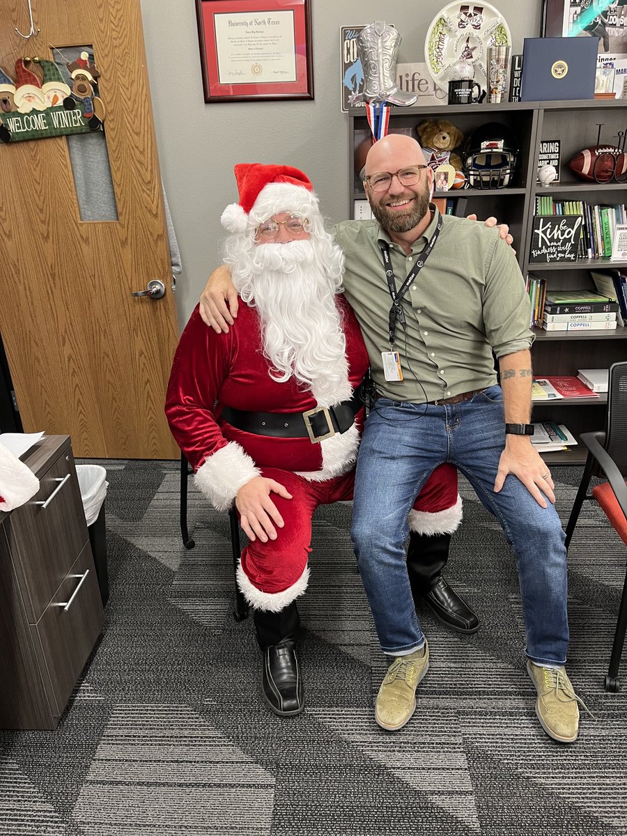 Laura K Springer (@laurakspringer1) on Twitter photo Santa came to CHS to visit Mr. Helpenstill and check on his naughty or nice status. Sorry to say what the outcome was 😬😬😬! We love our Santa🥰🥰🥰! <a href="/CoppellHigh/">🏫 Coppell High School 📚</a> #embracethejourney Santa came to CHS to visit Mr. Helpenstill and check on his naughty or nice status. Sorry to say what the outcome was 😬😬😬! We love our Santa🥰🥰🥰! <a href="/CoppellHigh/">🏫 Coppell High School 📚</a> #embracethejourney