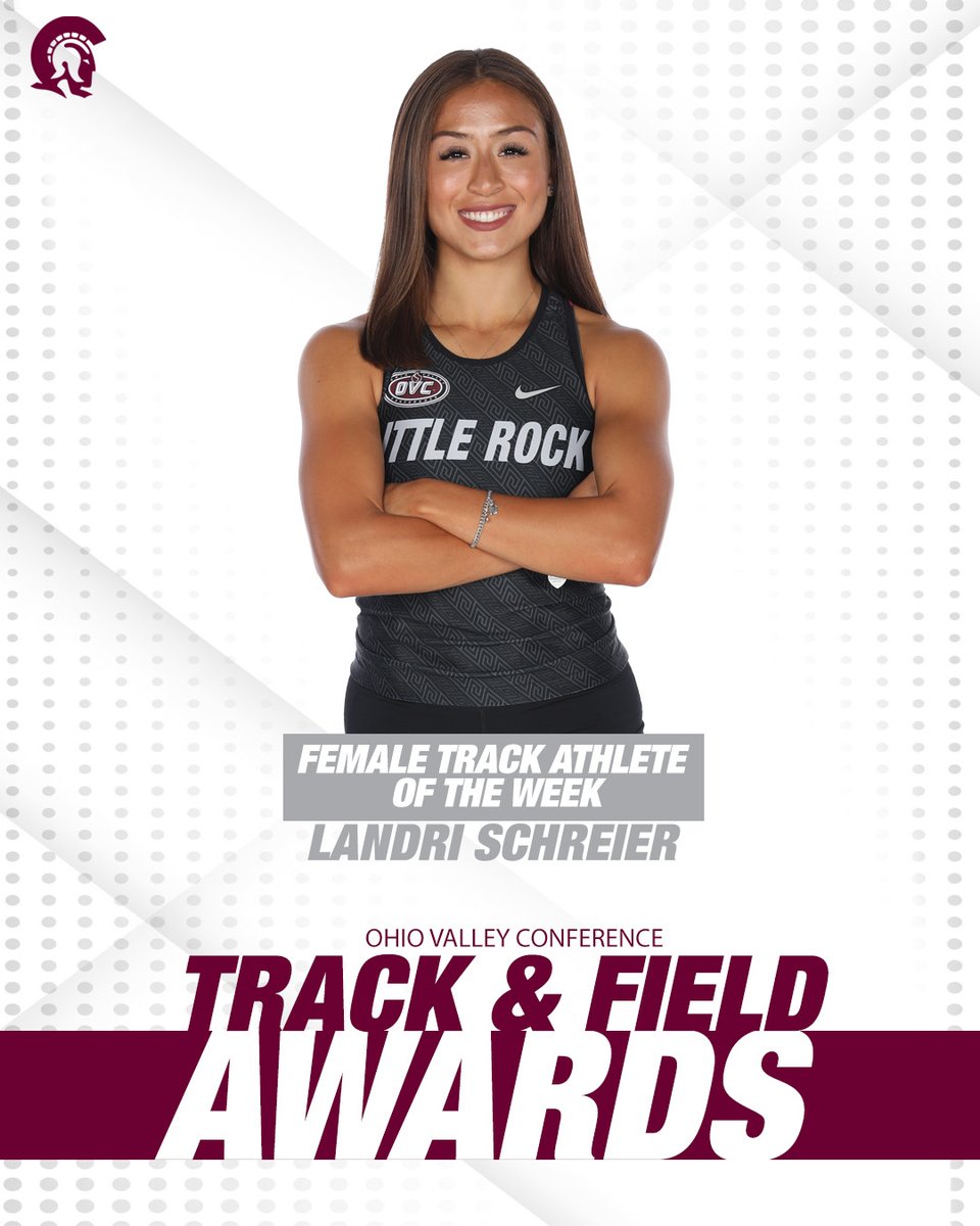 Congratulations to Landri Schreier the Ohio Valley Conference Female Track Athlete of the Week! #LittleRocksTeam