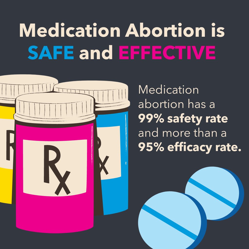 Medication abortion is safe and effective! To learn more about medication abortion, follow the link in our bio.