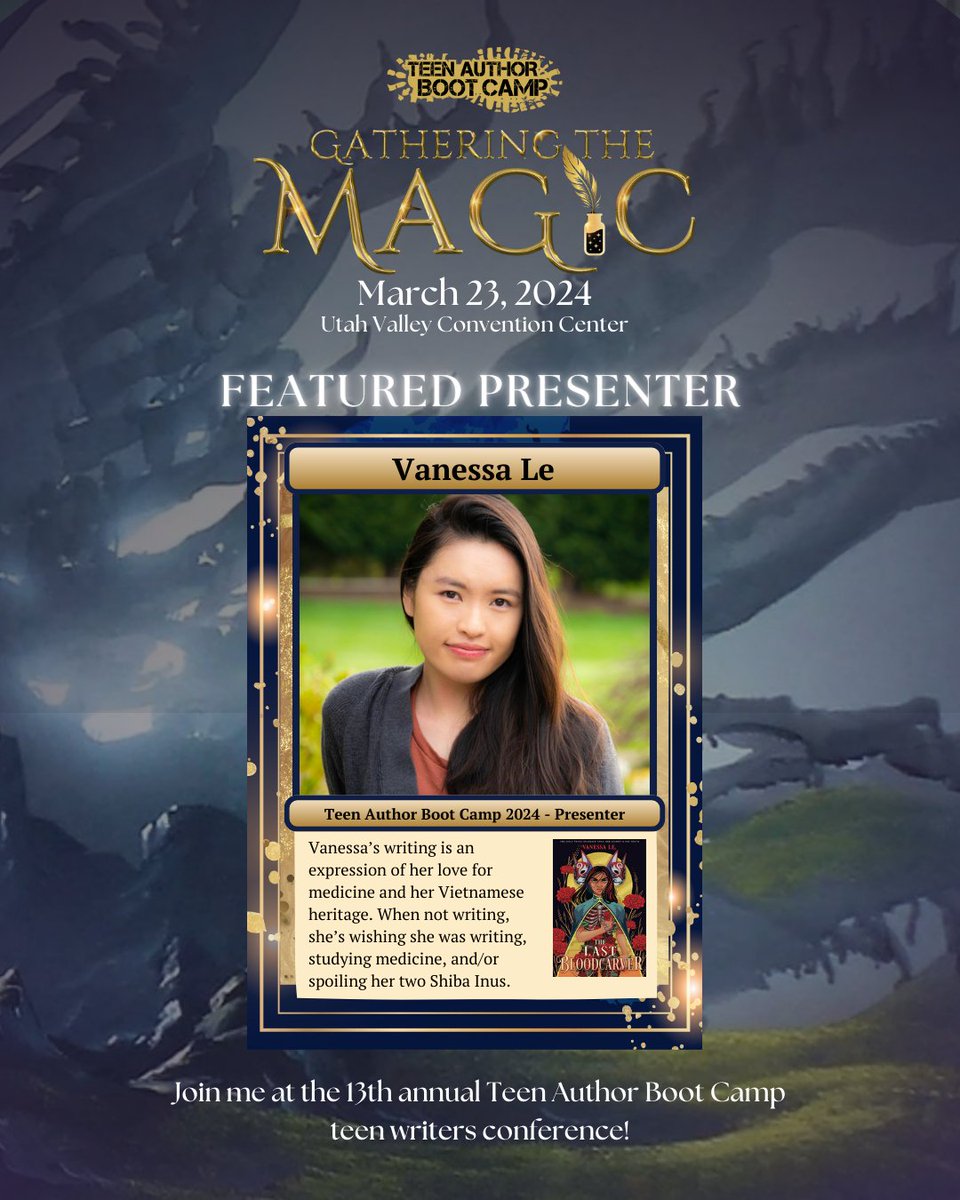 What's up teens of Twitter? I get the absolute honor of being able to present in the Teen Author Boot Camp this coming March. More updates to come!