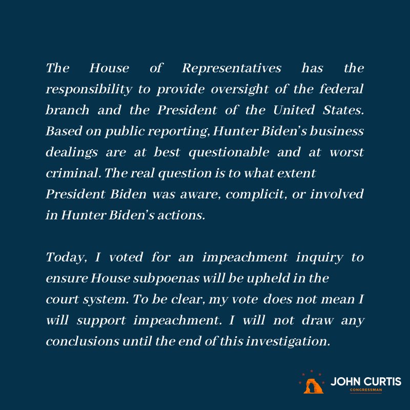 Senator John Curtis tweet media