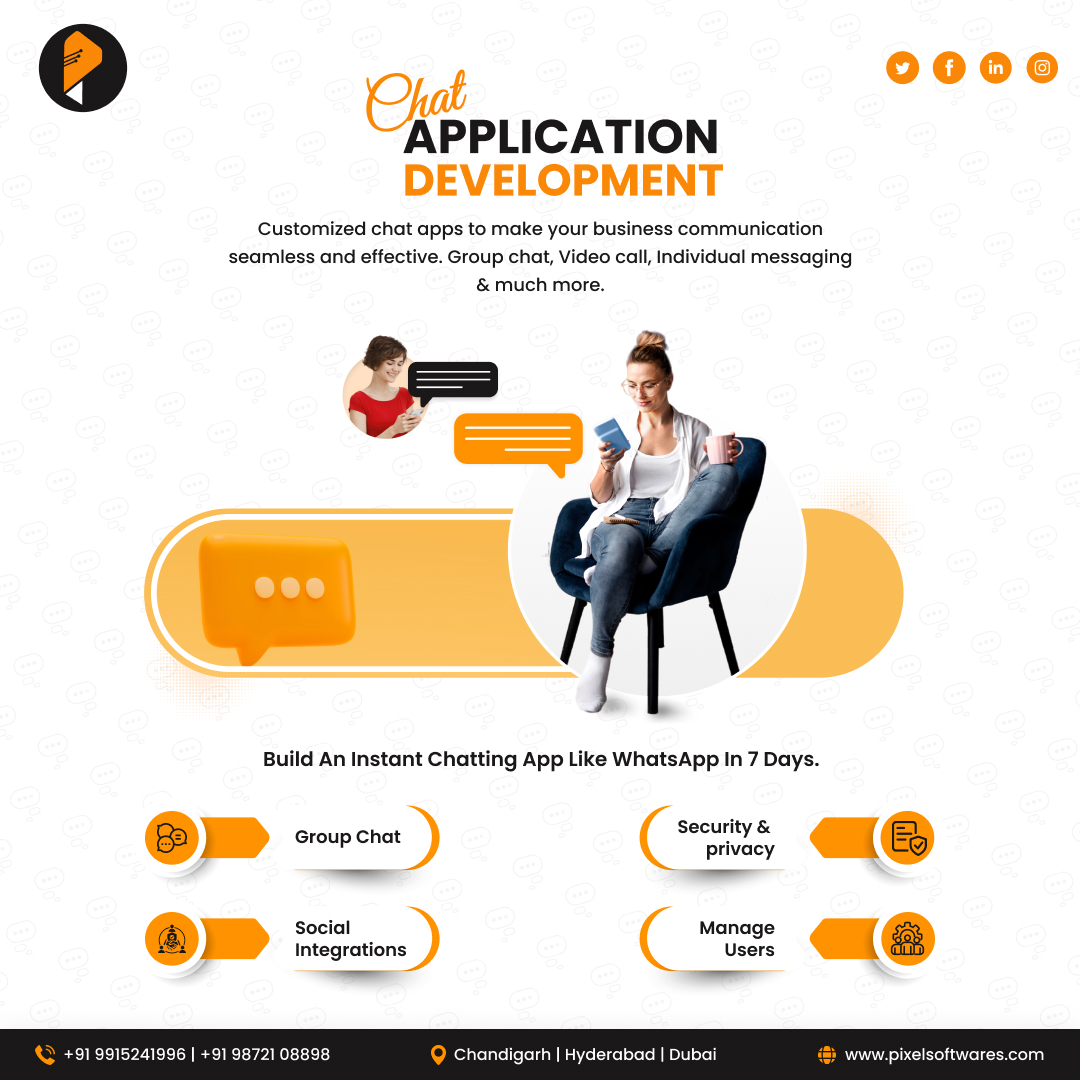 SoftwaresPixel's tweet image. Elevate your communication game with PixelSoftwares! 💬✨ We specialize in crafting cutting-edge chat apps that connect and engage users seamlessly. Let&apos;s bring your chat app vision to life! 💻🚀 #PixelSoftwares #ChatAppDevelopment #InnovationUnleashed