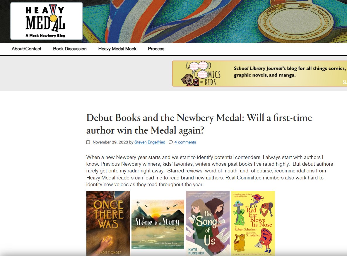 Thrilled to see A STONE IS A STORY discussed on Heavy Medal: A Mock Newberry Blog ❤️😍 Check out all the debut contenders here: heavymedal.slj.com/2023/11/29/deb…