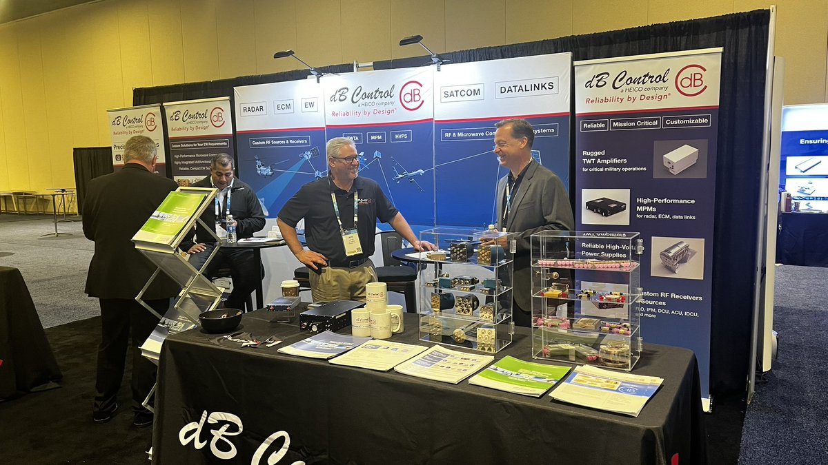 Had a great time at #AOC2023. We introduced two new products that represent advances in high-power and coaxial switches: the dB-8015 GaN Solid State Power Amplifier Microwave Power Module and the C30/C60 Series Multiposition Coaxial Switches. More info: dbcontrol.com/db-control-int…