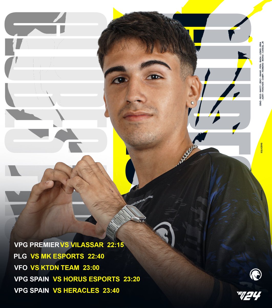 eQuizers (@equizersec) on Twitter photo ¡HOY JUGAMOS! • FIFA CLUBES PRO
🏆 <a href="/OfficialVPG/">Virtual Pro Gaming</a>
🆚 <a href="/UEVdMeSports/">U.E. Vilassar de Mar eSports</a>
🕢 22:15
🏆 <a href="/PLGeFootBall/">PLG efootball</a>
🆚 @MKeSports_Club
🕢 22:40
🏆 <a href="/VPG_Spain/">Virtual Pro Gaming España</a>
🆚 @HorusSportss
🆚 @Heracles_Gaming
🕢 23:20 - 23:40 ¡HOY JUGAMOS! • FIFA CLUBES PRO
🏆 <a href="/OfficialVPG/">Virtual Pro Gaming</a>
🆚 <a href="/UEVdMeSports/">U.E. Vilassar de Mar eSports</a>
🕢 22:15
🏆 <a href="/PLGeFootBall/">PLG efootball</a>
🆚 @MKeSports_Club
🕢 22:40
🏆 <a href="/VPG_Spain/">Virtual Pro Gaming España</a>
🆚 @HorusSportss
🆚 @Heracles_Gaming
🕢 23:20 - 23:40