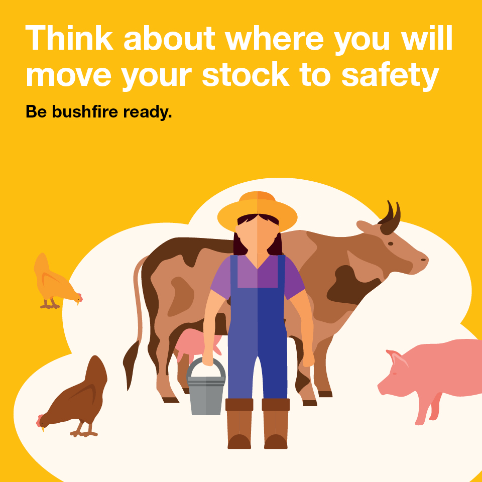 SA_PIRSA's tweet photo. Be bushfire ready 🔥
Prepare or identify a ‘safe’ paddock for your livestock.
For more tips, visit: https://t.co/Hdi6lQ3cM4
#BeBushfireReady https://t.co/8WX7QOTRev