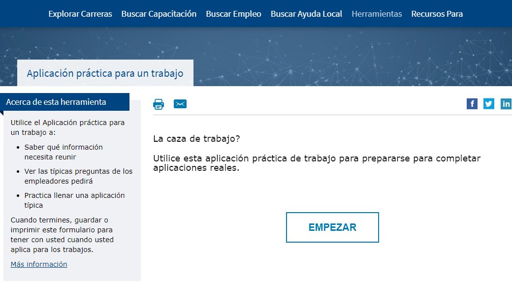 Try our practice job application to get ready to complete real applications that's translated in Spanish. Visit: bit.ly/3RKttgA to get started. #PrácticaSolicitudDeEmpleo #PracticeJobApplication #BúsquedaDeTrabajo #JobSearch  #CareerOneStop #español