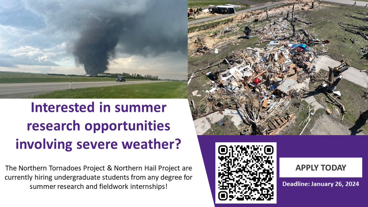 Connell Miller (@connellmiller) on Twitter photo Looking for more information on <a href="/westernuNTP/">Northern Tornadoes Project 🇨🇦</a> and <a href="/westernuNHP/">Northern Hail Project 🇨🇦</a> summer student internships? Check out this webpage: uwo.ca/ntp/blog/2023/…
Applications are now open, and info sessions will be occurring in January! #abwx #skwx #mbwx #onwx #qcwx <a href="/WesternU/">Western University</a> Looking for more information on <a href="/westernuNTP/">Northern Tornadoes Project 🇨🇦</a> and <a href="/westernuNHP/">Northern Hail Project 🇨🇦</a> summer student internships? Check out this webpage: uwo.ca/ntp/blog/2023/…
Applications are now open, and info sessions will be occurring in January! #abwx #skwx #mbwx #onwx #qcwx <a href="/WesternU/">Western University</a>
