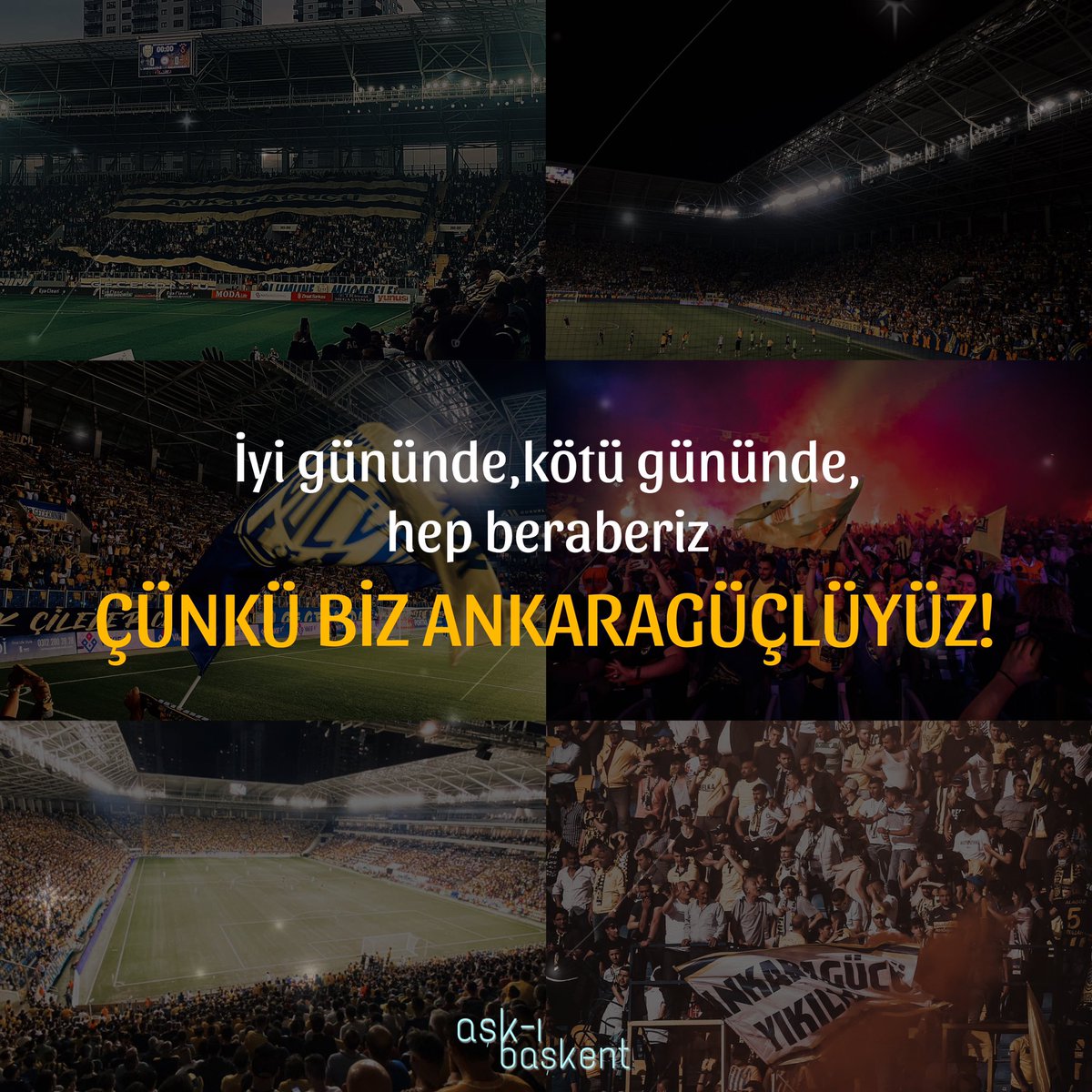 Bugün 14 Aralık 2023. 
ANKARAGÜCÜ YIKILMAZ! 

Bugün 113 yıllık anlı,şanlı tarihimizdeki en önemli günlerinden biri. PFDK'nın bugün açıklayacağı kararlar bizim için çok önemli. Şunu asla unutmayalım Büyük Ankaragücü taraftarı; hiçbir karar,hiçbir yaptırım bizi ayıramaz. Bizi ve bu
