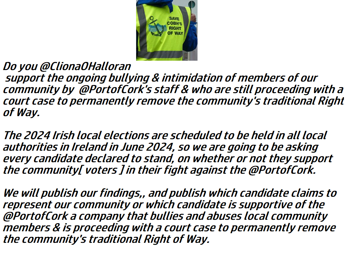 SaveCobh's tweet photo. @ClionaOHalloran https://t.co/3MAmzSOJob