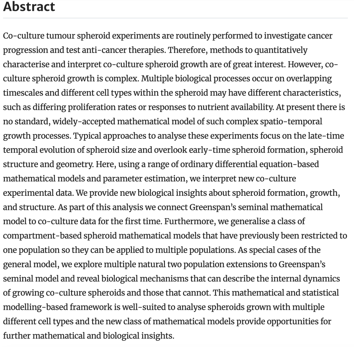 Formation and Growth of Co-Culture Tumour Spheroids: New Compartment-Based Mathematical Models and Experiments.