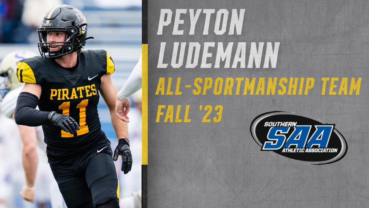 A big shoutout to Sr. Defensive Back Peyton Ludemann on being named to the SAA Fall 2023 All-Sportsmanship Team 🏴‍☠️ 🏈