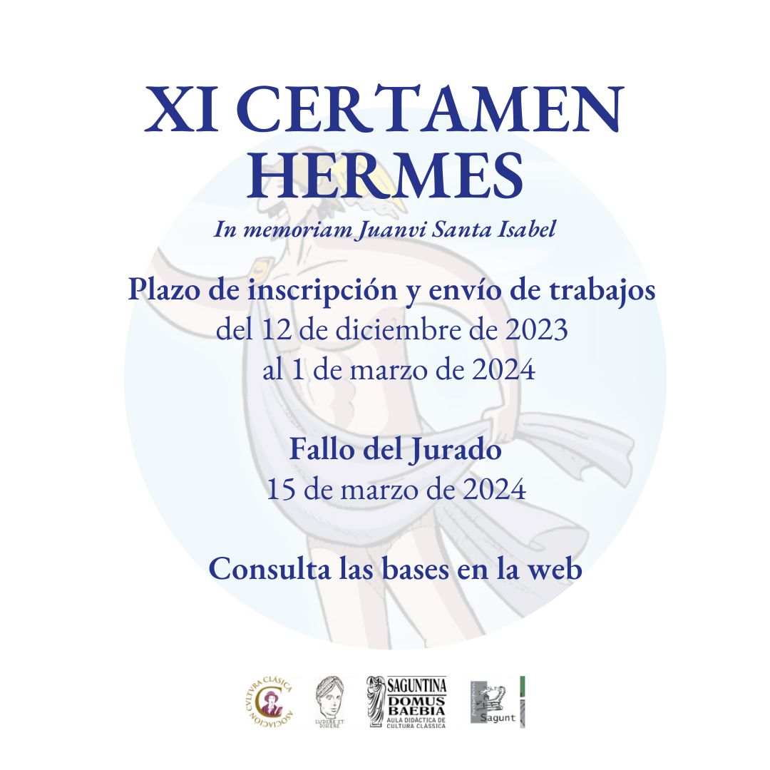 ¡Atento todo el mundo, que ha empezado el plazo de inscripción y envío de trabajos para el Certamen Hermes!
culturaclasica.com/certamen-herme…