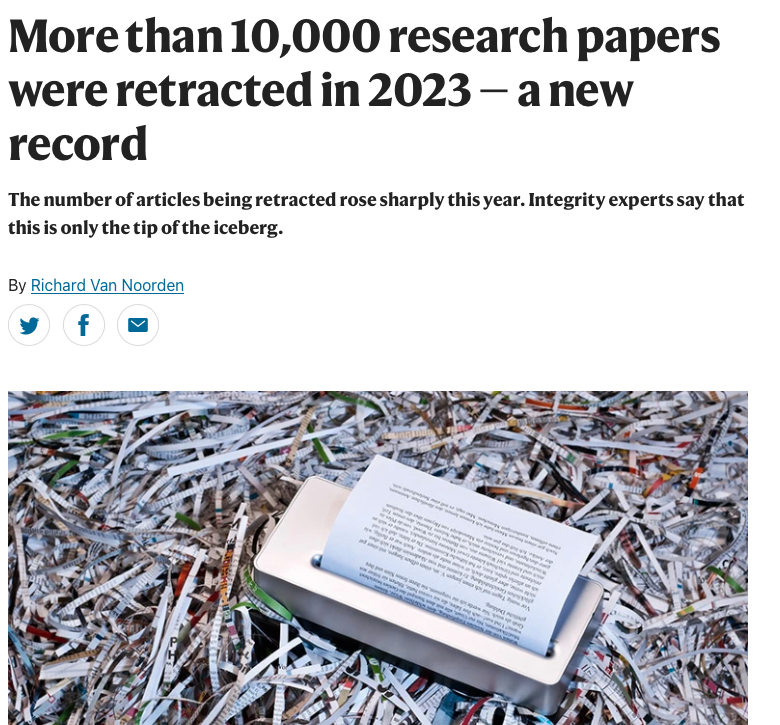 More than 10,000 research papers were retracted in 2023 — a new record