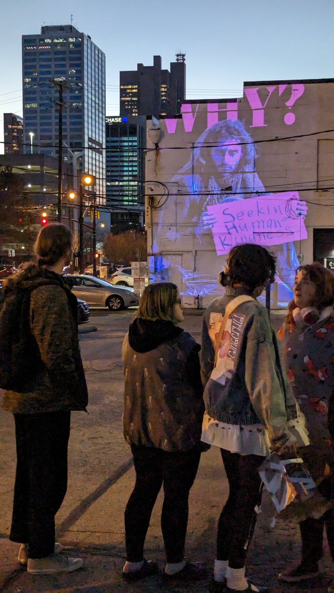 First-year students in 2D Creative Practices celebrated the end of the semester with an exhibition of their designs projected on the side of Grant Labs! #CCADedu #myCCAD