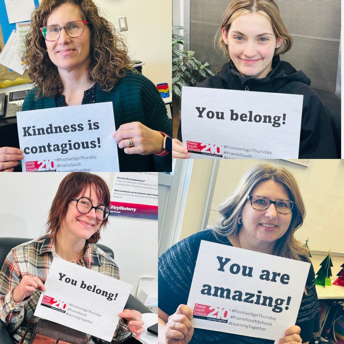 DustinSwanson's tweet image. It is the final #PositiveSignThursday of 2023.  Thank you to Ecole Gravelbourg staff and students for participating this week! You belong! You are amazing! Kindness is contagious! #PrairieSouth @PrairieSouth