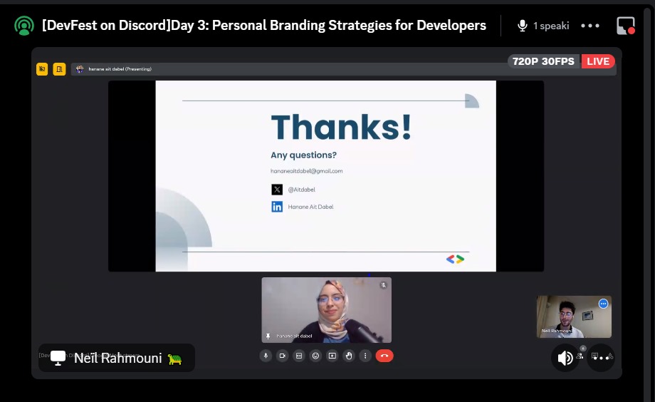 Hanane Ait Dabel (@aitdabel) on Twitter photo Just wrapped up my talk at the DevFest Online edition 🥁 Exciting to connect with the global community! 🙌 Thanks, <a href="/googledevgroups/">Google Developer Groups</a> for having me!
#DevFest2023 #DevFest Just wrapped up my talk at the DevFest Online edition 🥁 Exciting to connect with the global community! 🙌 Thanks, <a href="/googledevgroups/">Google Developer Groups</a> for having me!
#DevFest2023 #DevFest