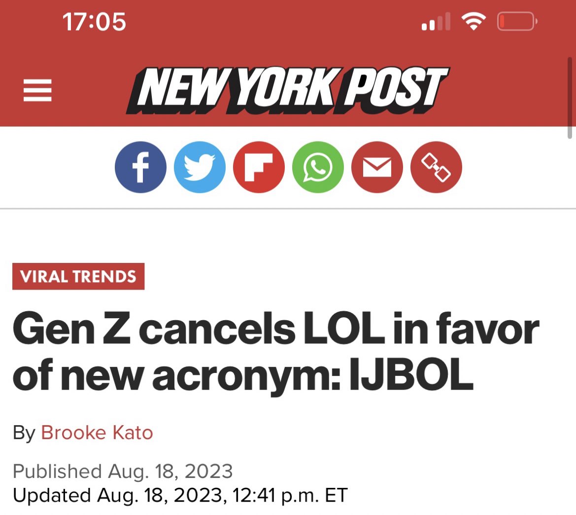 Gen Z cancels LOL in favor of new acronym: IJBOL