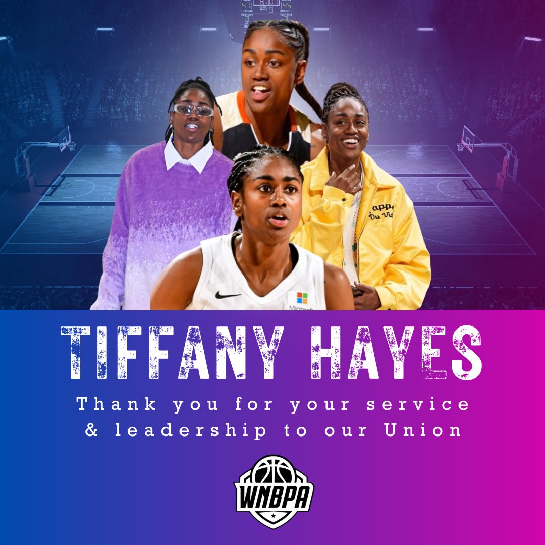 Congratulations on such an amazing career— Thank you for your service & leadership to our Union!! @tiphayes3 — Tiffany served as a Member of the Board of Player Representatives, 2014-2015