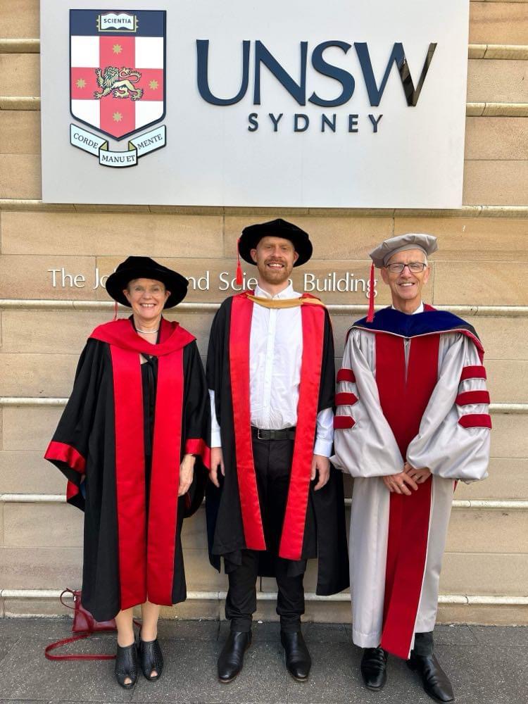 All dressed up! Congratulations Dr Skavenborg, Ph.D. in Civil Engineering (with a lot of chemistry relevant for the Green Transition thrown in). Great collaboration between <a href="/UNSW/">UNSW</a> and <a href="/NATsdu/">SDU Science</a>.