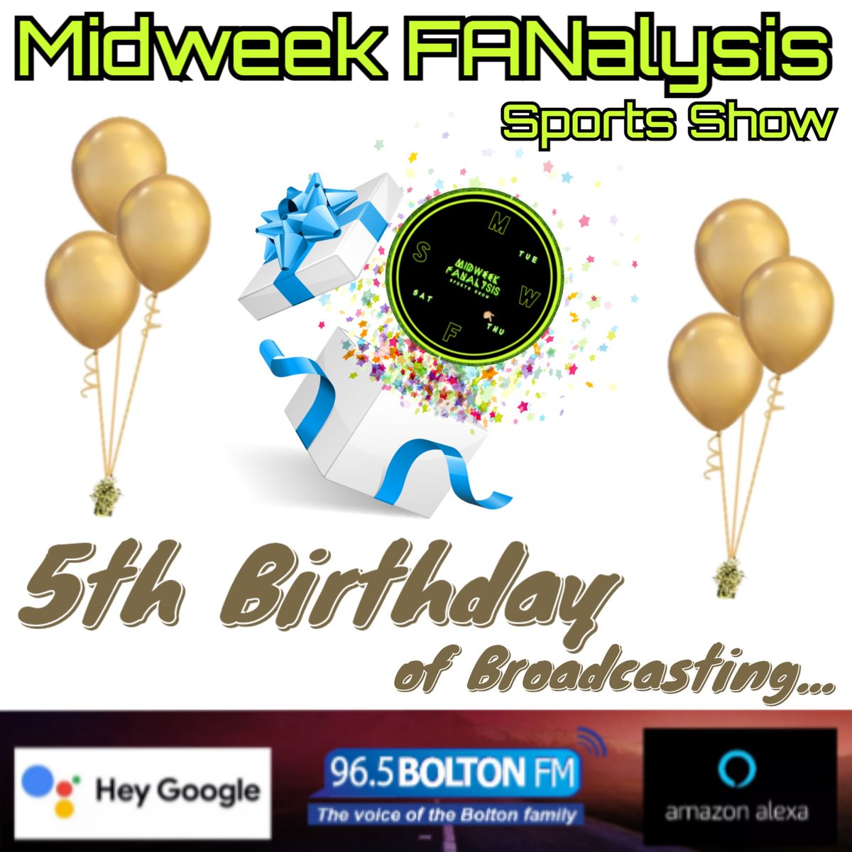 Happy 5th Birthday to @MWK_FANALYSIS! 🙏🏻🙌🏻🎉🎈🎊 Show 1 airing on this night at this time 5 Years Ago! 🙏🏻 To My Brother Kian, Bobby, Peter & everyone that has joined us in the studio as panel members and to guests & our valued listeners - as we embark 248 - 249 and 250!