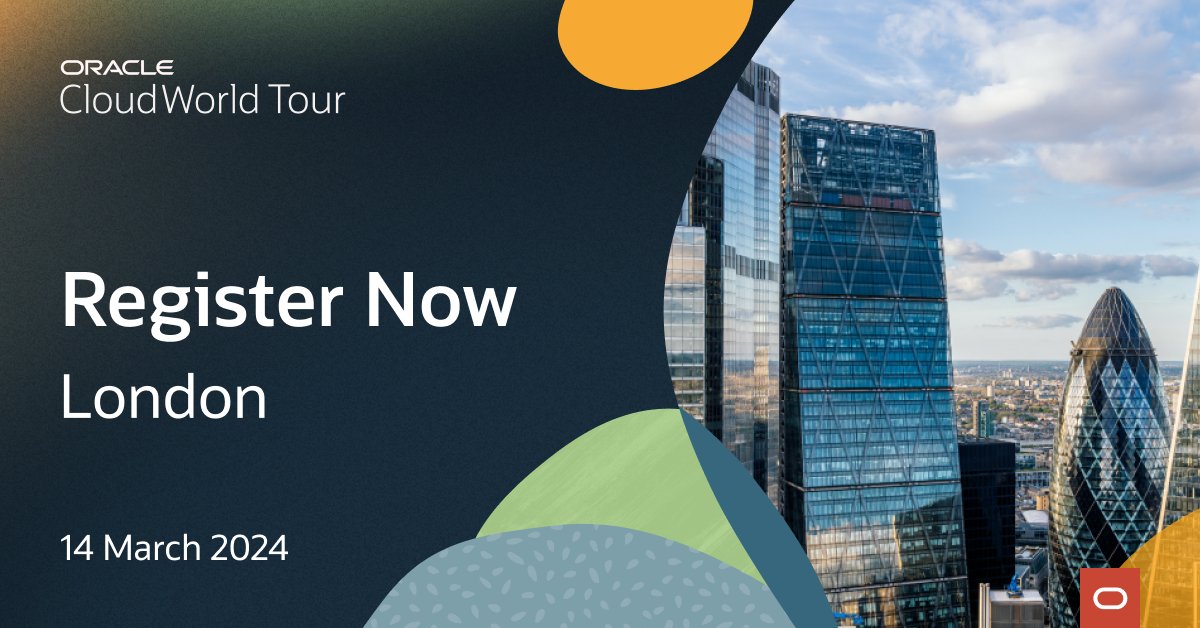 Don't miss #CloudWorld Tour London! Register now for this complimentary, one-day event: social.ora.cl/6014RPmZo