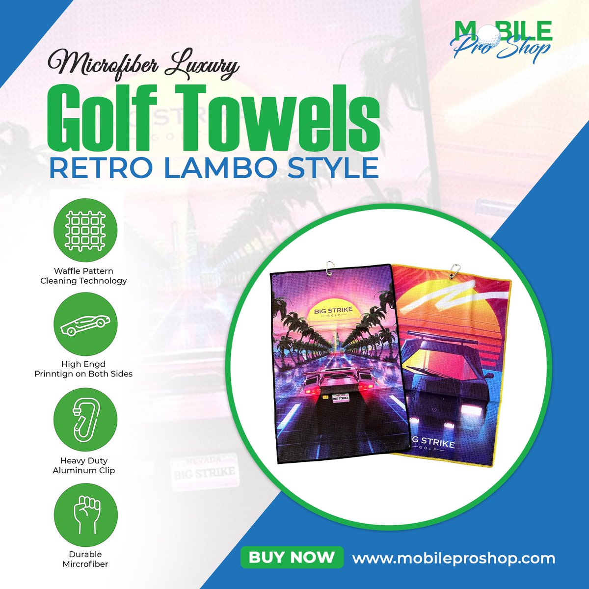 Big Strike Golf Towels Microfiber Luxury, Retro Lambo Style, and Your Mobile Pro Shop Upgrade!
#MobileProShop #GolfTowelSet #LamboStyle #ModernRetroGolf #GolfEssentials #ClubCare #GolfingElegance #MicrofiberTowels #OnTheGreen #GolfAccessories #SportsFashion