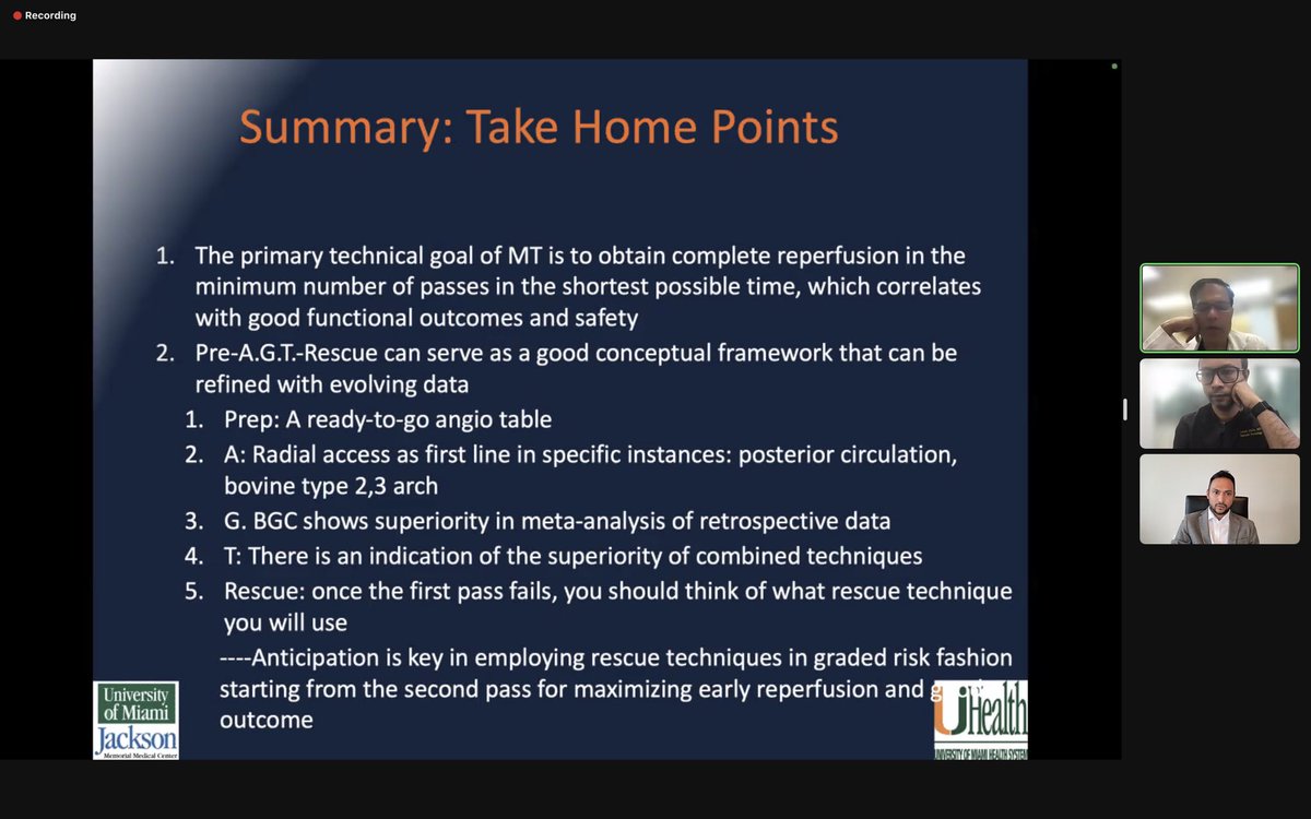 Another great @svinsociety Virtual Stroke Academy webinar by @dyavagal! Tandem occlusions to ICAD lesions to tackling challenging arch anatomy and more, a great overview of thrombectomy principles. Keeping the Prep-AGT-Rescue framework in mind! . . @SVINJournal @YoungNIR