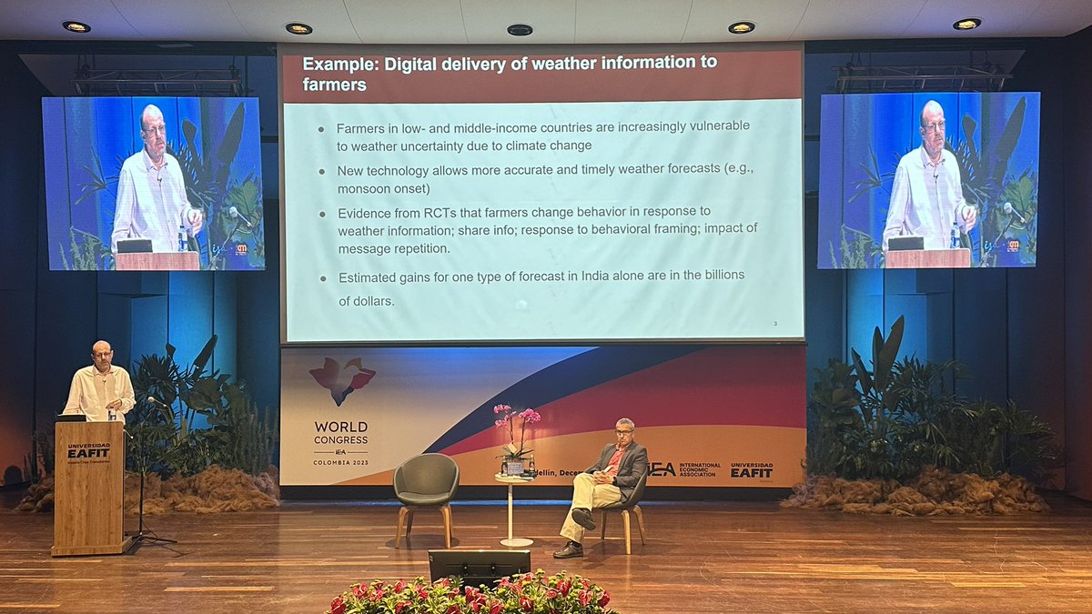Live from the #IEAWC2023. Delving into the final academic activity of the day 3 with: Economics, Experimentation and Innovation Plenary. Nobel laureate Michael Kremer shares insights, guided by Chair Pol Antras.