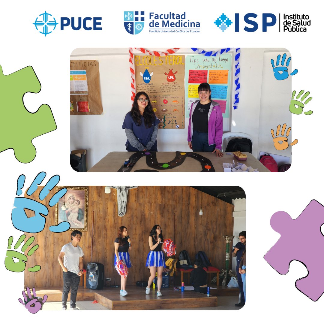 Nuestros estudiantes de la <a href="/FACULTADDMEDICI/">FAC DE MEDICINA PUCE</a> tuvieron su última salida del proyecto de vinculación "Salud y Esperanza" compartiendo herramientas de cómo prevenir el colesterol alto. Agradecemos al barrio "La Comuna" y al Santuario Schoenstatt por abrirnos sus puertas y corazones.