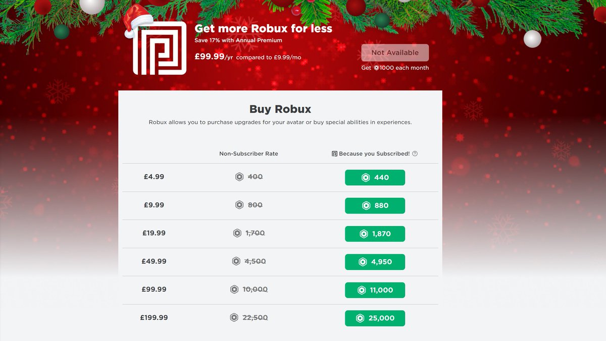 Roblox Christmas theme ‼ oh wait.. its only the Robux buying page🤦‍♂️💀