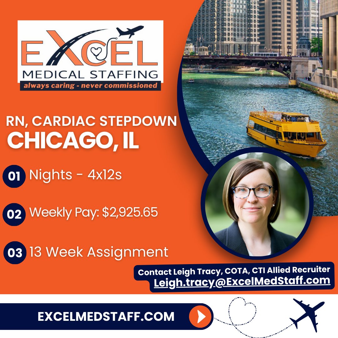 ExcelMedStaff (@excel_med) on Twitter photo π Embark on a healthcare adventure in the Windy City! π₯ Excel Medical Staffing invites you to explore the wonders of Chicago through a travel nursing position. Your next great opportunity awaits!
Email: Leigh.tracy@excelmedstaff.com π Embark on a healthcare adventure in the Windy City! π₯ Excel Medical Staffing invites you to explore the wonders of Chicago through a travel nursing position. Your next great opportunity awaits!
Email: Leigh.tracy@excelmedstaff.com