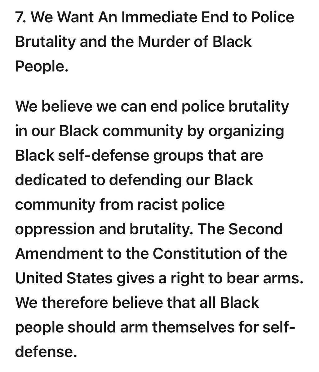 CampbellAJ70's tweet photo. #BlackPantherParty #Woke #CivilRights #Racism #CopsSuck
#DismantlePoliceDepartment
Rule #7 of the “TEN POINT PROGRAM”…almost 60yrs later…it’s still a CRIME or DEATH BY COP for a BLACK MAN to BARE arms or cellphones! But acceptable for 🐷to kill innocent BLACKS! https://t.co/27Echzhv9q
