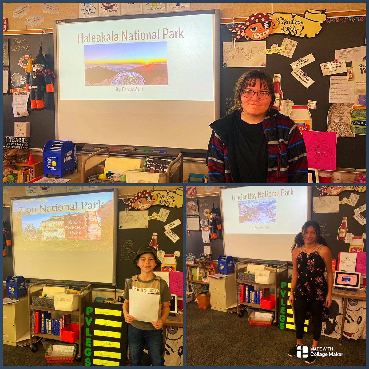 It’s National Park Season ⁦<a href="/SDMA_Wakanda/">Wakanda Elementary</a>⁩ 5th Grade! Our first three Jr. Ranger Talks were AMAZING today with ⁦<a href="/HaleakalaNPS/">Haleakalā NP</a>⁩ ⁦<a href="/ZionNPS/">Zion National Park</a>⁩ ⁦⁦<a href="/GlacierBayNPS/">Glacier Bay NP</a>⁩ represented well. #PVLEGS
