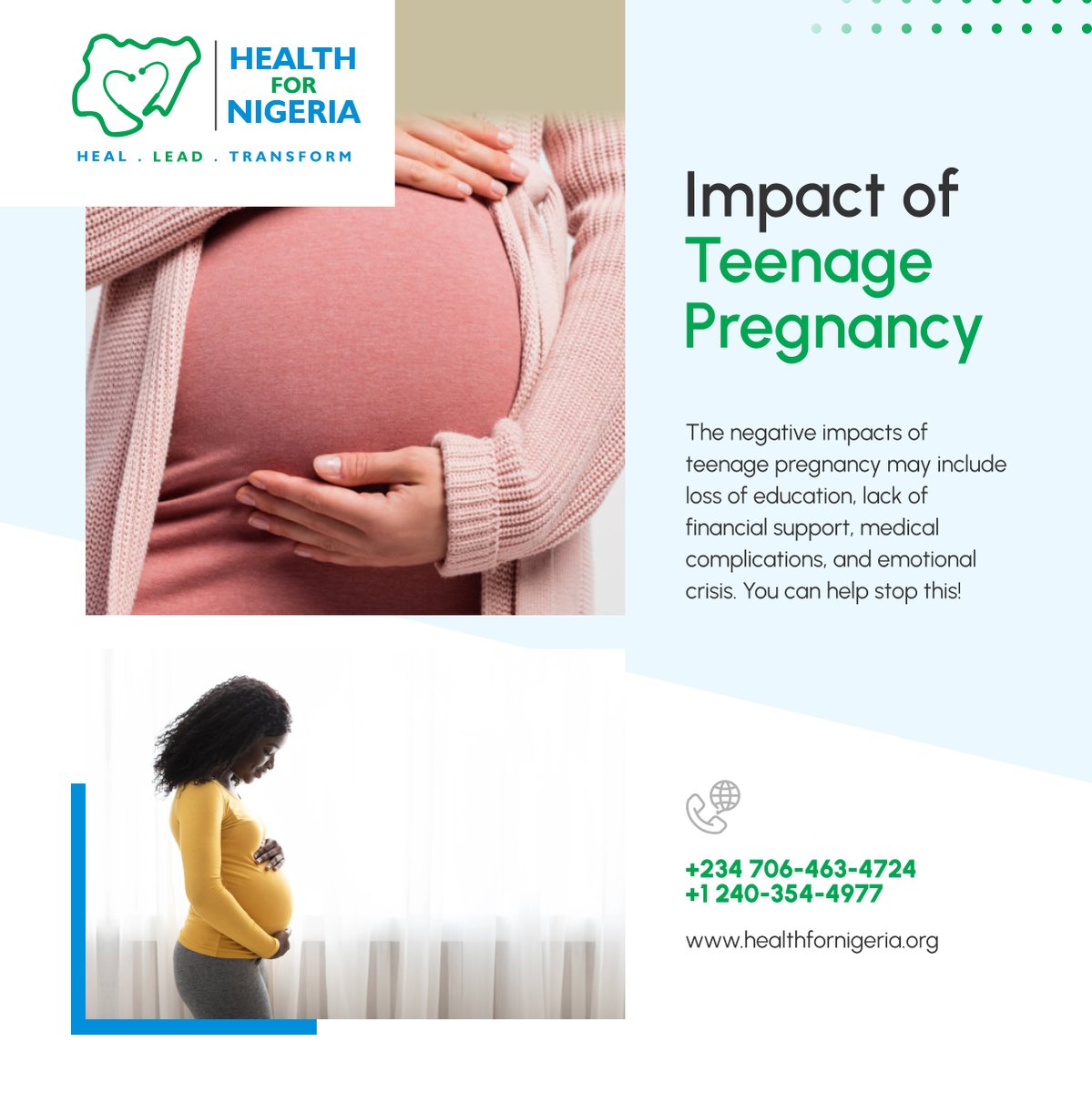 Read more about how we can help discourage teenage pregnancy, especially in rural areas here: tinyurl.com/ye7de6ua

#CharityOrganization #HealthForNigeria #TeenagePregnancy