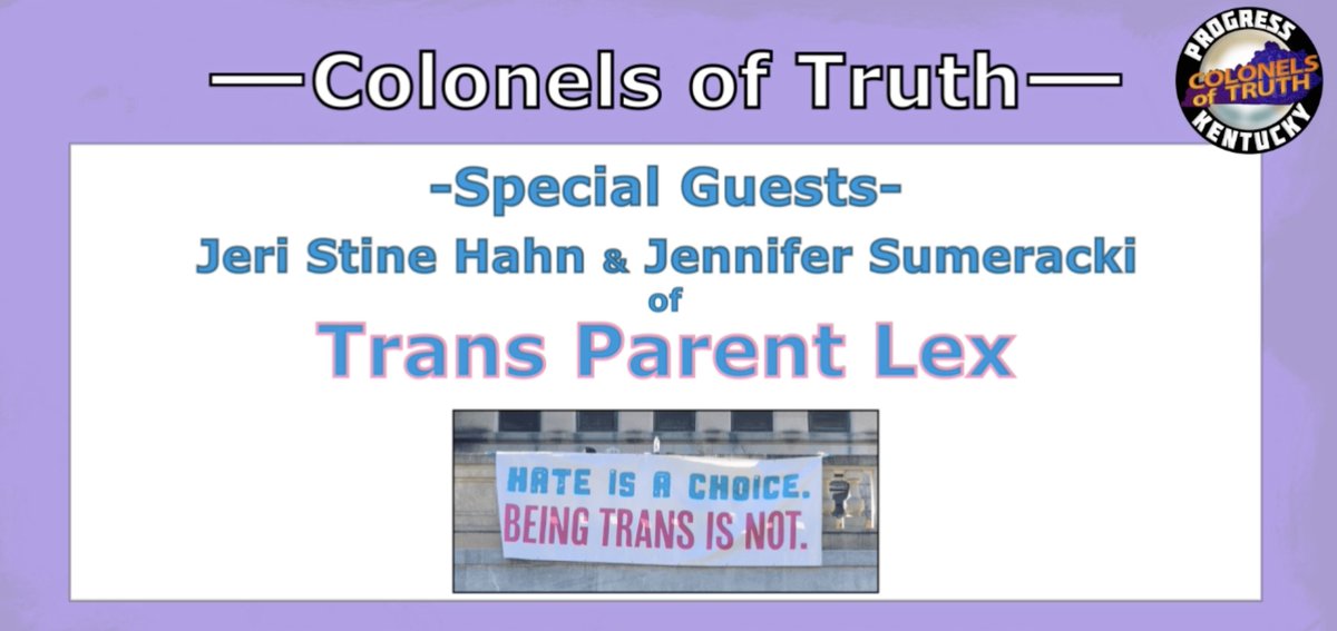 progress_ky's tweet image. This week's #ColonelsOfTruth - Kimberly, Chris &amp;amp; @Natosongs cover big shakeups in KY legislative leadership, the inaugural, and Trans Parent Lexington - download now! bit.ly/CoT-12-13-23