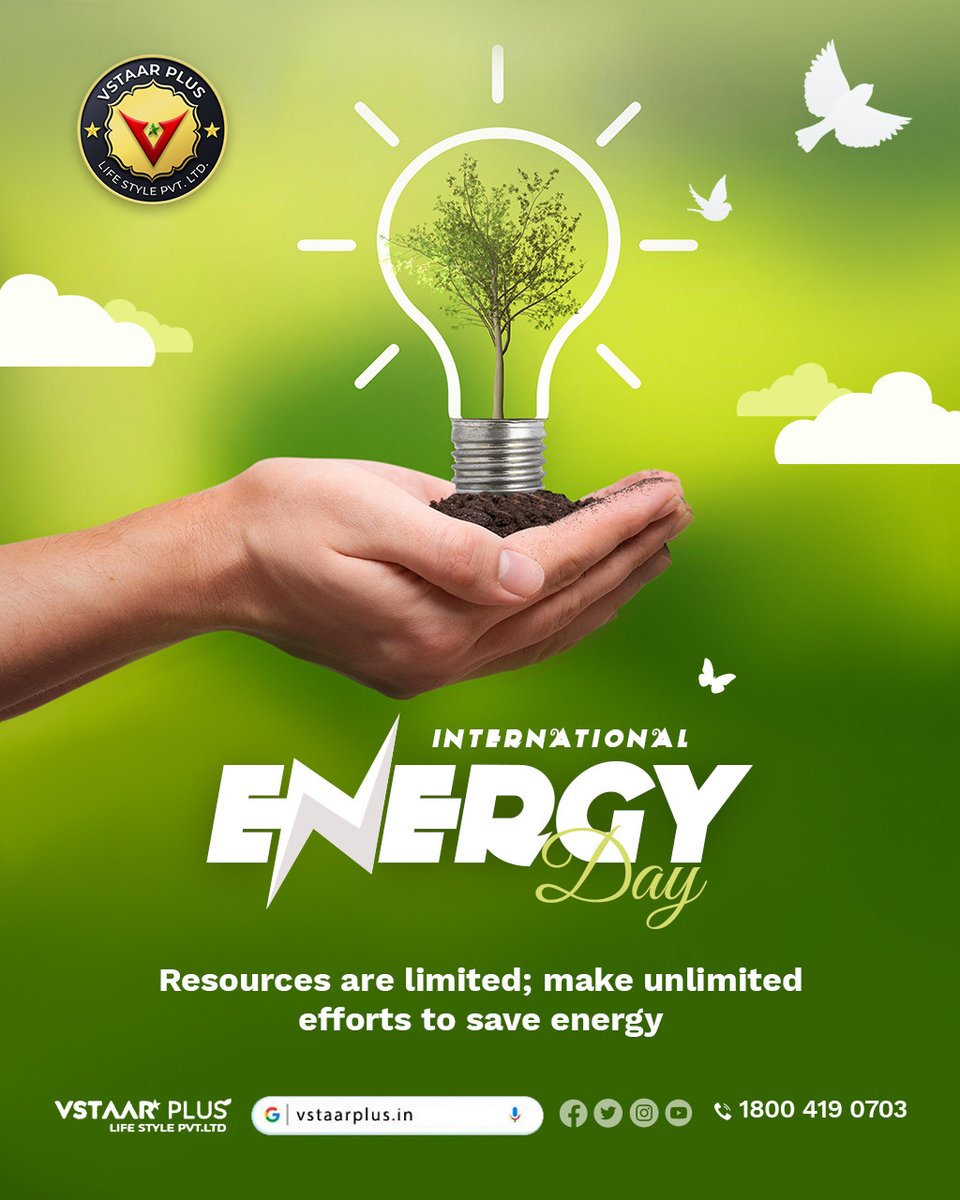 Vstaarplus_'s tweet photo. INTERNATIONAL ENERGY DAY
Resources are limited; make unlimited efforts to save energy
#energyconservation #energyefficiency #sustainability #energy #vstaarplus #ayurveda #wellness #ayurveddicsyrup #networkmarketing #mlm #directselling #networkmarketinginindia  #sales #leadership https://t.co/TtAKQJ1rg1